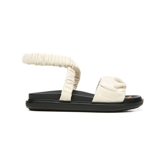 NWT SAM EDELMAN Womens Ivory Crocodile Velma Platform  Leather Sandals 8 M - Picture 3 of 5